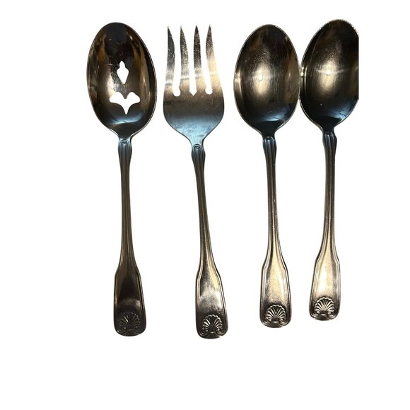 6 Vintage Reed & Barton Colonial Shell Stainless Steel Serving pieces Silverware - Picture 3 of 6